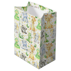 Sacola Para Presentes Média Animais Safari Cute Dão Saco