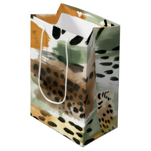 Sacola Para Presentes Média Animais Safari Peles Impressões África Padrões sel