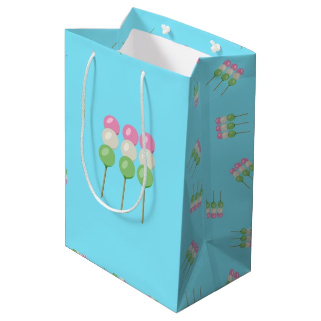 Sacola Para Presentes Média Anime Blue Pastel Dango Gift Bag (Verso inclinado)