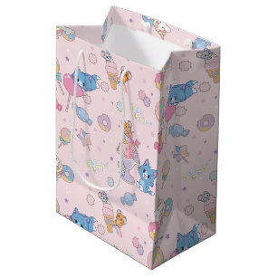 Sacola Para Presentes Média Anime o Tom, o Jerry e o padrão Tuffy Candyland