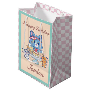 Sacola Para Presentes Média Anime Tom, Jerry e Tuffy Dessert Parlor