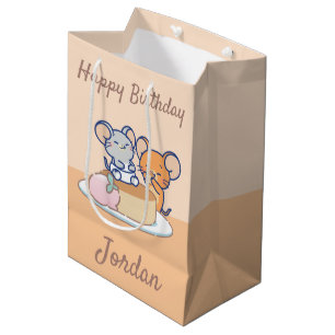 Sacola Para Presentes Média Anime Tuffy e Jerry Cheesecake