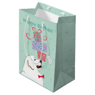 Sacola Para Presentes Média Aniversário Apresenta Pirenéus Excelentes Média De