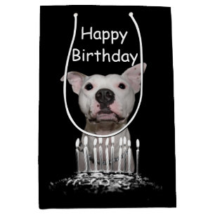 Sacola Para Presentes Média Aniversário branco de Pitbull
