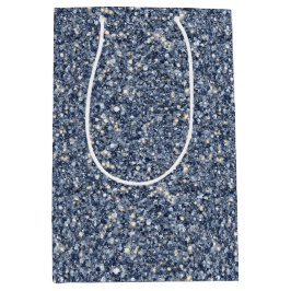 Sacola Para Presentes Média Aniversário Brilho Azul Jeans