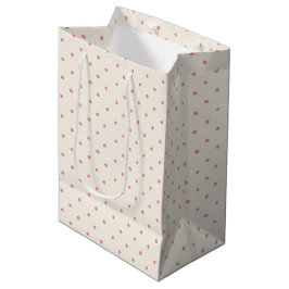 Sacola Para Presentes Média Aniversário Caprichoso Pontos Rosa Creme