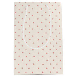 Sacola Para Presentes Média Aniversário Caprichoso Pontos Rosa Creme