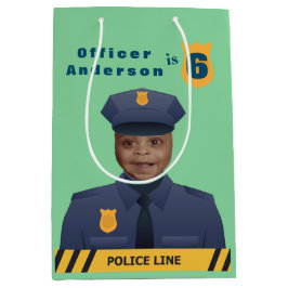 Sacola Para Presentes Média Aniversário da Polícia de Crianças