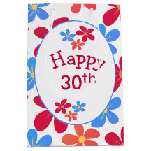 aniversário de 30 anos Daisies em Branco
