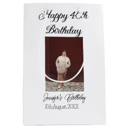 Sacola Para Presentes Média Aniversário de 40 anos feliz, simples e simples