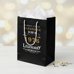 Sacola Para Presentes Média Aniversário de 50 anos 1976 Adicionar Nome Lenda P