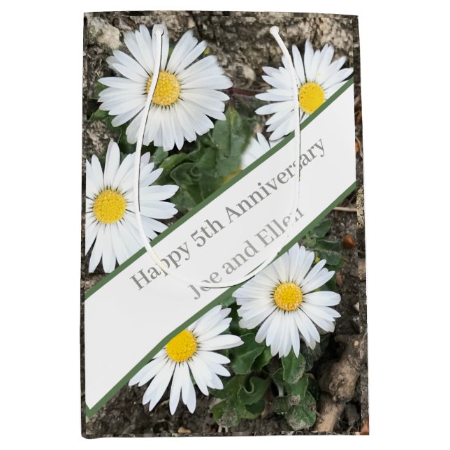 Sacola Para Presentes Média Aniversário de 5, editável (Frente)