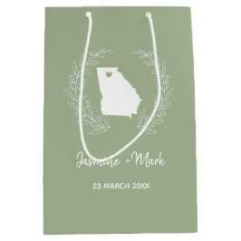 Sacola Para Presentes Média Aniversário de Casamento da Silhouette do Estado d