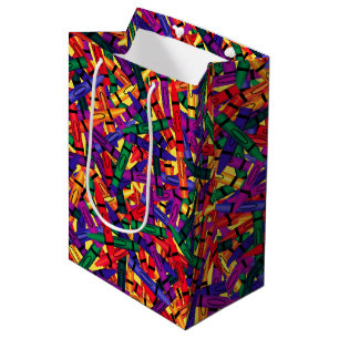 Sacola Para Presentes Média Aniversário de criança Crayon - Saco médio para