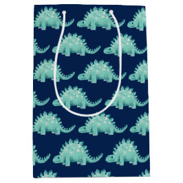 Sacola Para Presentes Média Aniversário de criança do dinossauro Stegossauro