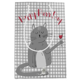 Sacola Para Presentes Média Aniversário de Gato e Rato com Vinho