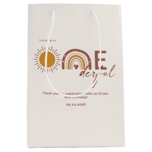 Sacola Para Presentes Média Aniversário de um ano da Miss Onederful Boho