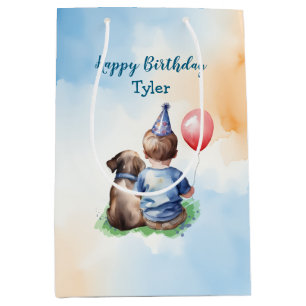 Sacola Para Presentes Média Aniversário do Bebê Personalizado