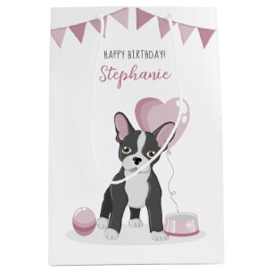 Sacola Para Presentes Média Aniversário do Buldogue Francês