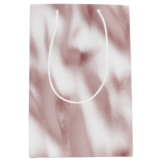 Sacola Para Presentes Média Aniversário do Glam Rosa-Blush (Frente)