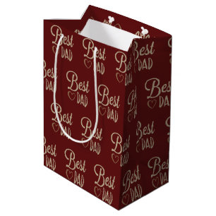 Sacola Para Presentes Média Aniversário do pai em Maroon