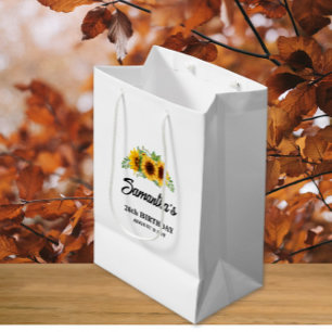 Sacola Para Presentes Média Aniversário Russo de Girassol