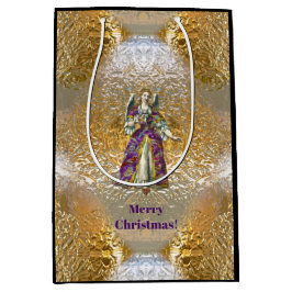 Sacola Para Presentes Média Anjo Celestial do Feriado Claro