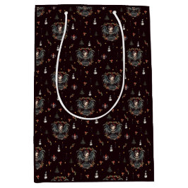 Sacola Para Presentes Média Anjo de Natal Gótico Escuro