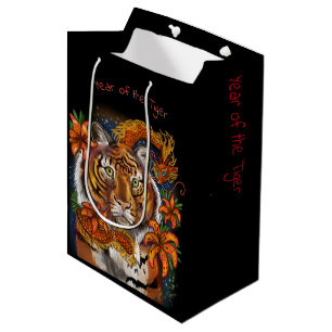 Sacola Para Presentes Média Ano Chinês do Tigre