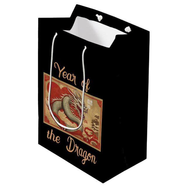 Sacola Para Presentes Média Ano do Dragão Gift Bag (Frente inclinada)