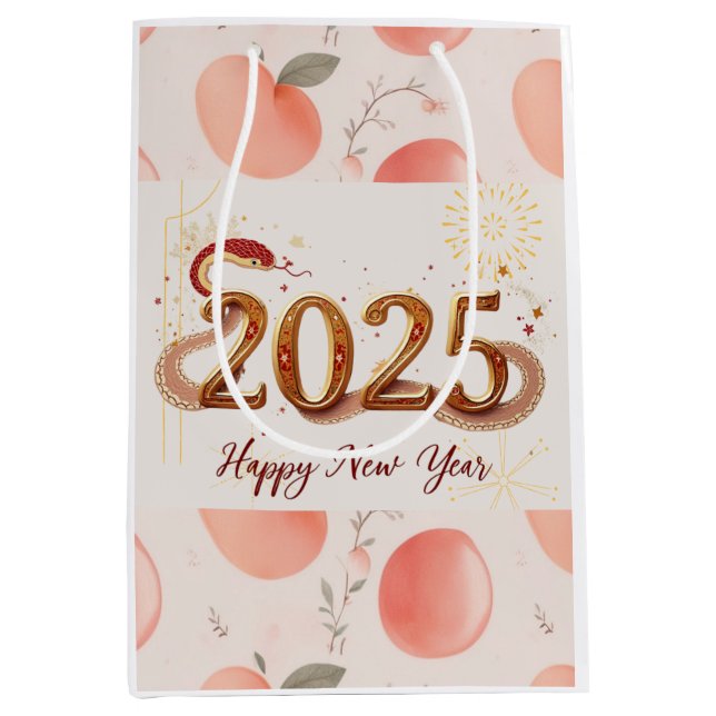 Sacola Para Presentes Média Ano novo 2025 (Frente)