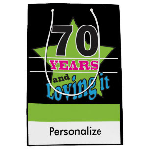 Sacola Para Presentes Média anos do 70 e amor dele - aniversário do 70