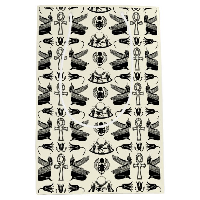 Sacola Para Presentes Média Antigos Hieróglifos Egípcios Dão Bag (Frente)