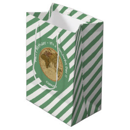 Sacola Para Presentes Média Antiguidade 1786 - Partido Tema do Mapa do Hemisfé