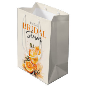 Sacola Para Presentes Média Aperol Spritz Aquarela Chá de Noiva