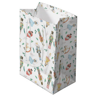 Sacola Para Presentes Média Aquarela do Quebra-Nozes