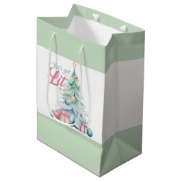 Sacola Para Presentes Média Aquarela, vamos deixar a árvore de Natal