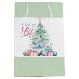 Sacola Para Presentes Média Aquarela, vamos deixar a árvore de Natal