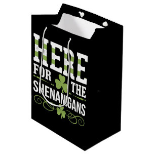 Sacola Para Presentes Média Aqui Para As Travessuras Irlandês Irlanda St. Patr