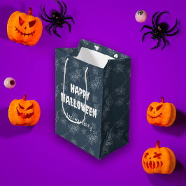 Sacola Para Presentes Média Aranha bonita do Halloween nas cinzas, personaliza