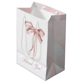 Sacola Para Presentes Média Arco Cor-de-Água Rosa Chuva de bebêGift Bag