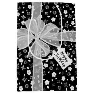 Sacola Para Presentes Média Arco De Aniversário Na Floral Impressão