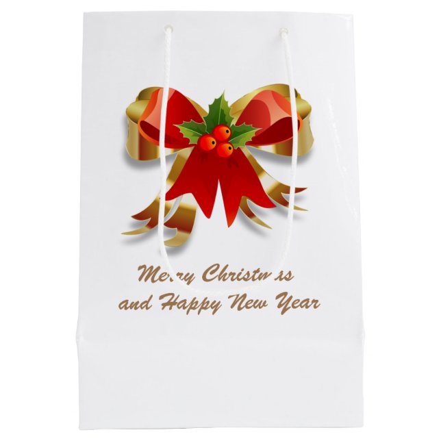 Sacola Para Presentes Média Arco de Natal - Saco do Presente (Verso)