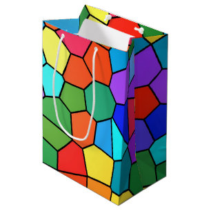 Sacola Para Presentes Média Arco-Íris de Vidro Estreito