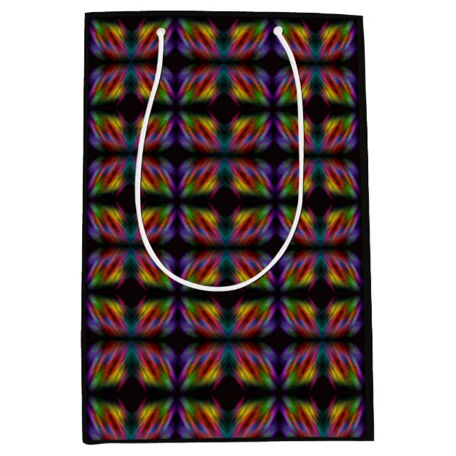 Sacola Para Presentes Média Arco-íris desfocado (Frente)