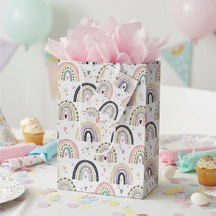 Sacola Para Presentes Média Arco-íris pastel fofo