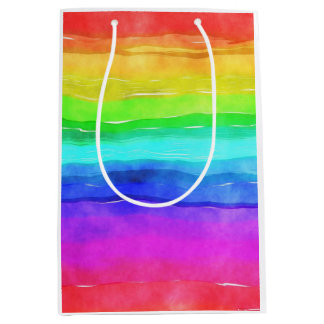 Sacola Para Presentes Média Arco-Íris Pintado