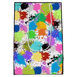 Sacola Para Presentes Média Arco-Íris Pintado Artista Gift Bag