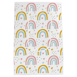 Sacola Para Presentes Média Arco-Íris - Saco do Presente para o Aniversário, C