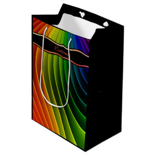 Sacola Para Presentes Média Arco-Íris Torção Média do Presente Bag